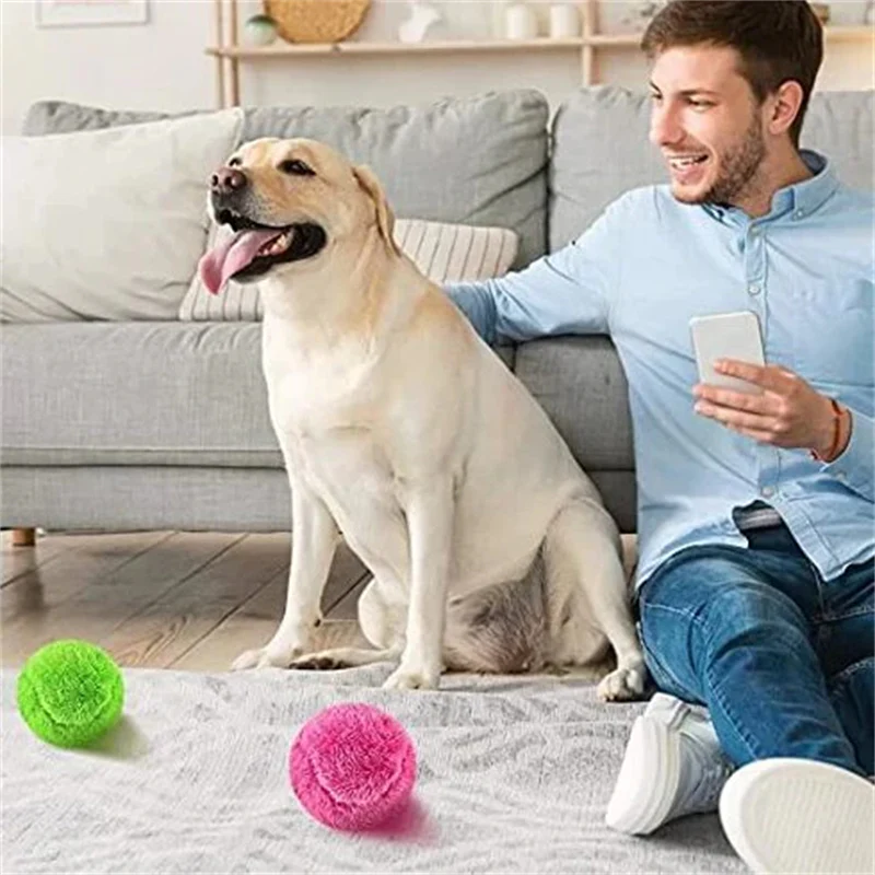 Pet Electric Ball Toy with Plush Cover(4 Colors Included) - Image 2