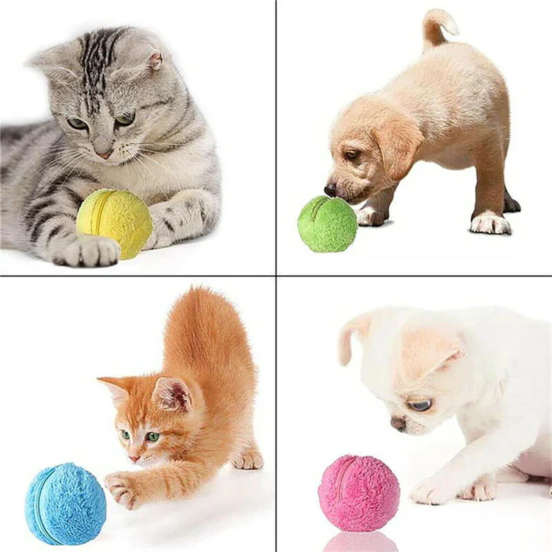 Pet Electric Ball Toy with Plush Cover(4 Colors Included) - Image 5