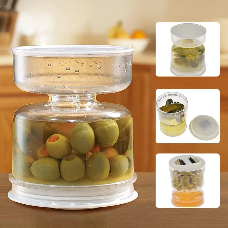 Pickle and Olives Jar Container with Strainer - Image 2