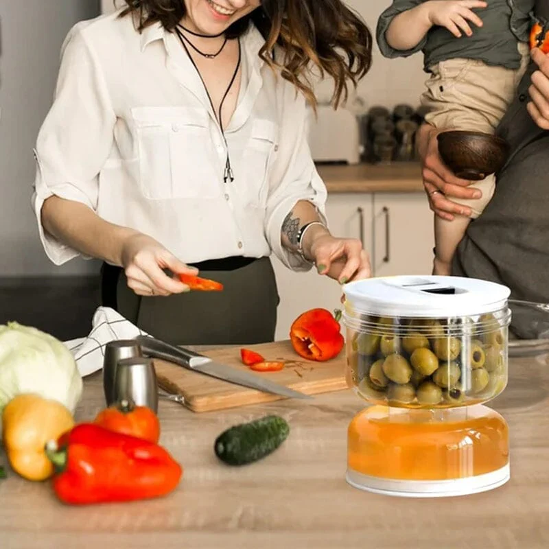 Pickle and Olives Jar Container with Strainer - Image 5