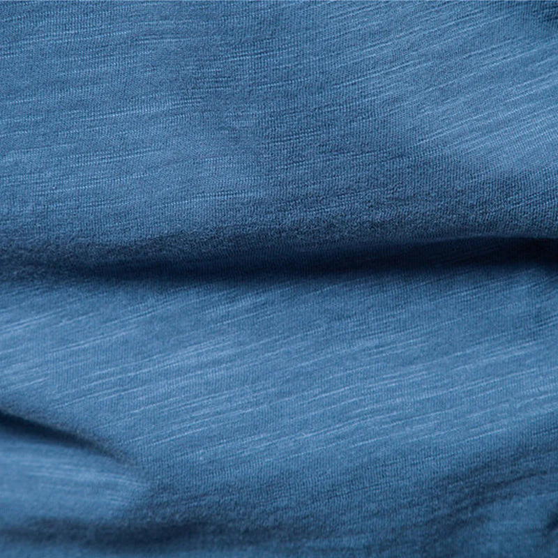 Plain Slub cotton V-neck T-shirt - Image 6