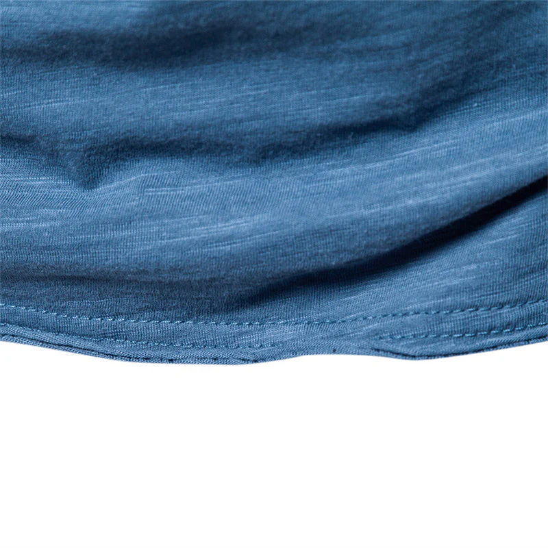 Plain Slub cotton V-neck T-shirt - Image 7