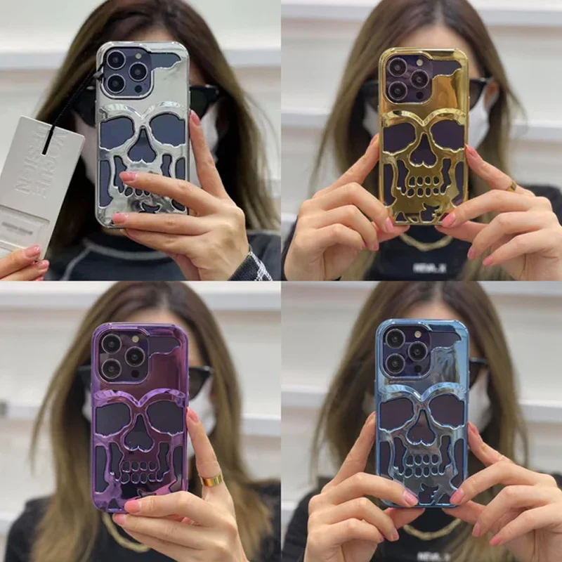 Plated Skull Case Cover For iPhone - Image 5