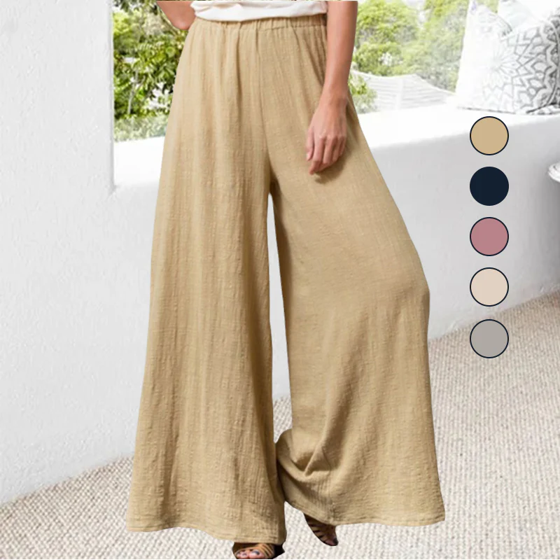 Plus Size Cotton&Linen Wide Leg Pants - Image 2