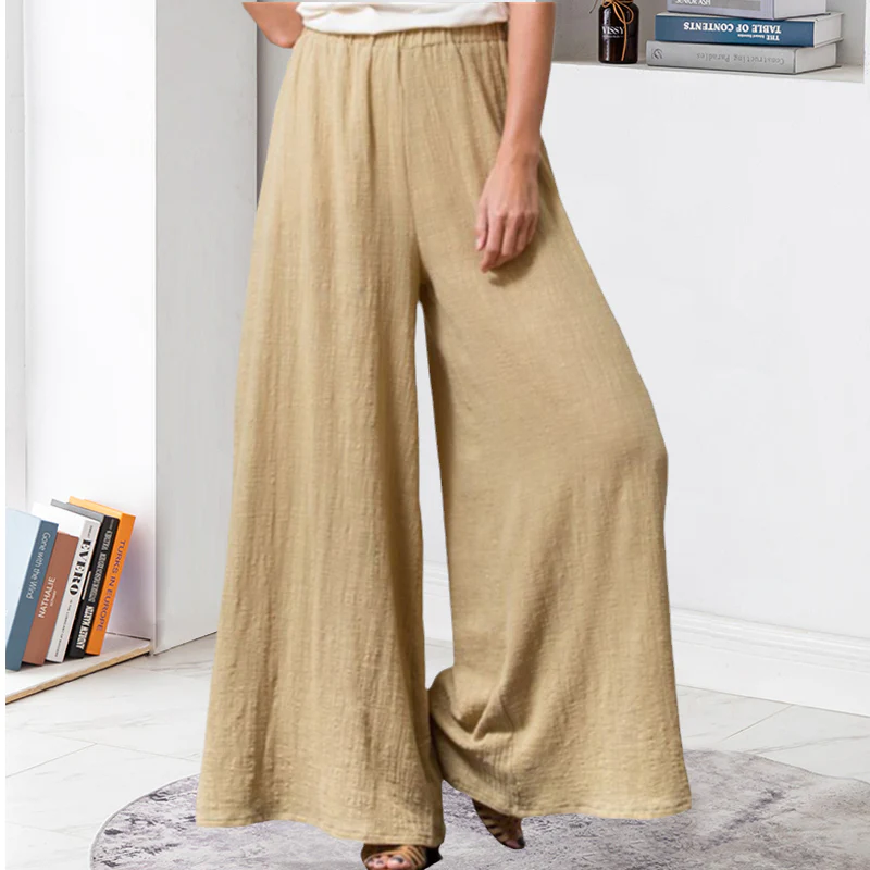 Plus Size Cotton&Linen Wide Leg Pants - Image 3