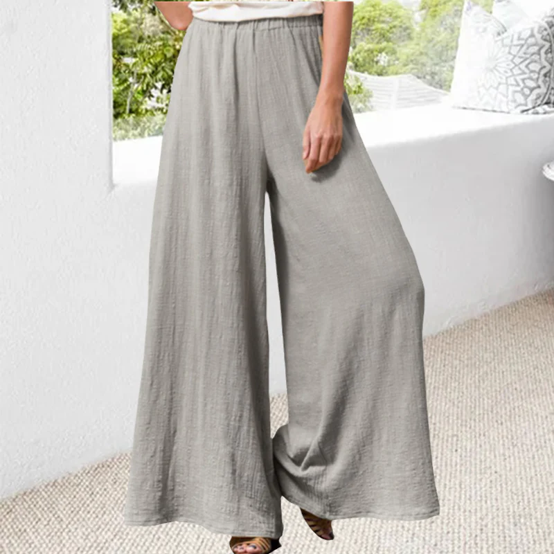 Plus Size Cotton&Linen Wide Leg Pants - Image 5