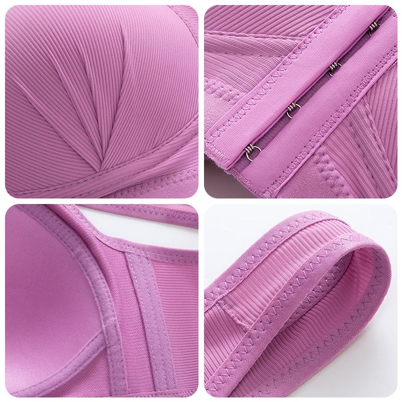 Plus Size Front Closure Elastic Push Up Comfort Bra - Image 10