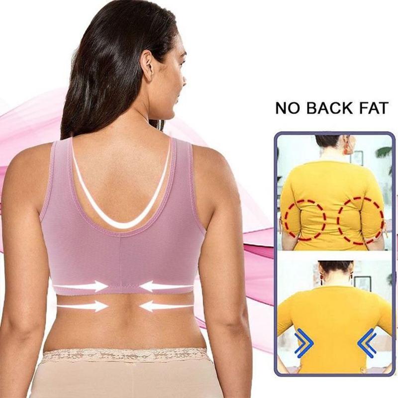 Plus Size Front Closure Elastic Push Up Comfort Bra - Image 4