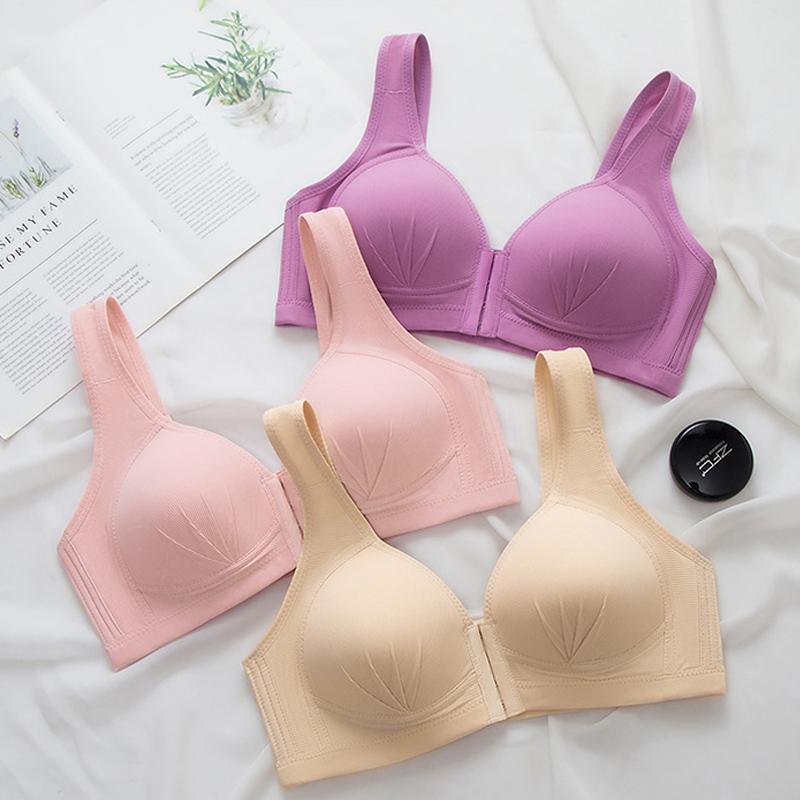 Plus Size Front Closure Elastic Push Up Comfort Bra - Image 5