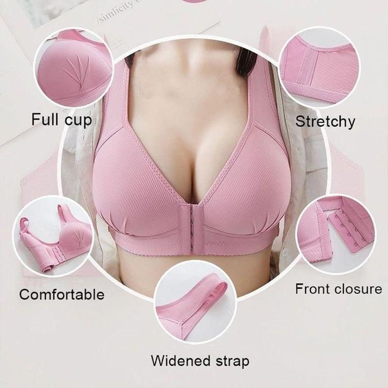 Plus Size Front Closure Elastic Push Up Comfort Bra - Image 8
