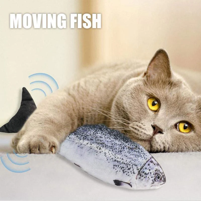 Plush Simulation USB Charging Cat Fish Toy - Image 2