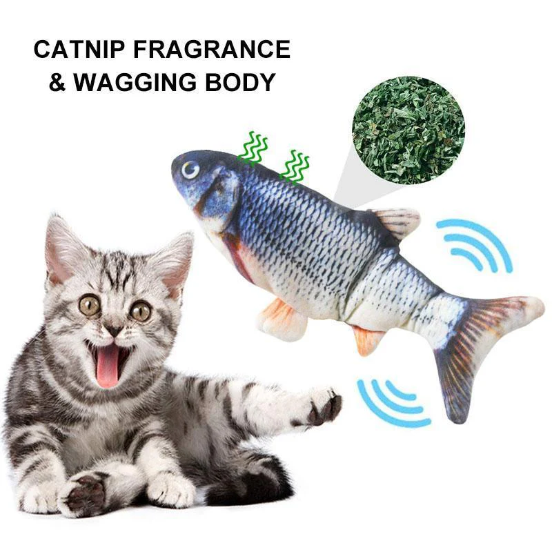 Plush Simulation USB Charging Cat Fish Toy - Image 6