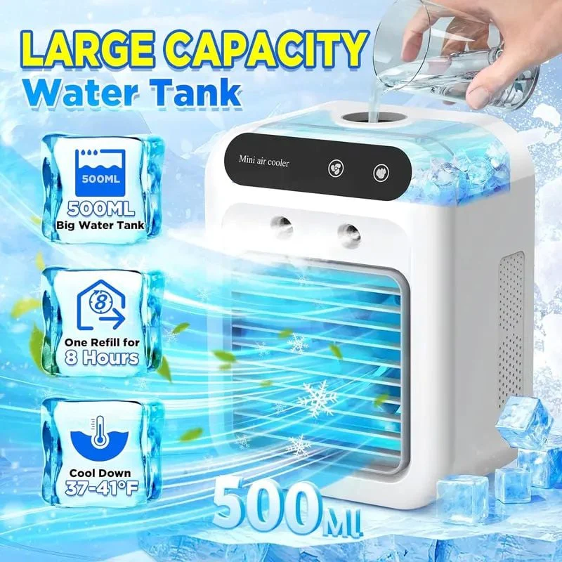 Portable 3-In-1 Cooling Fan with 2-Speed Mist - Image 2