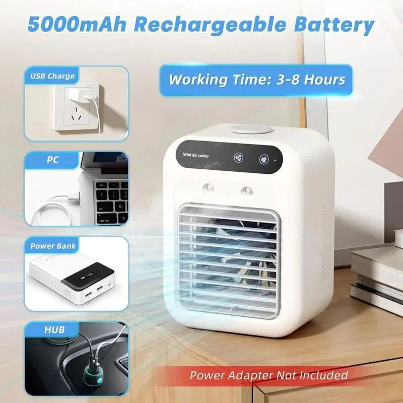 Portable 3-In-1 Cooling Fan with 2-Speed Mist - Image 6