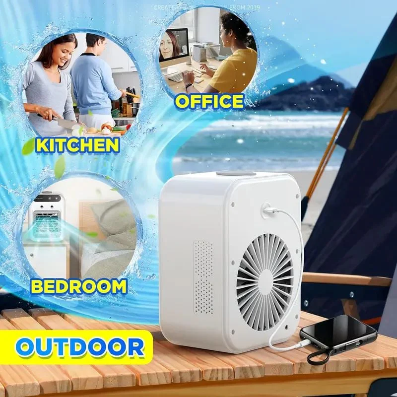 Portable 3-In-1 Cooling Fan with 2-Speed Mist - Image 9