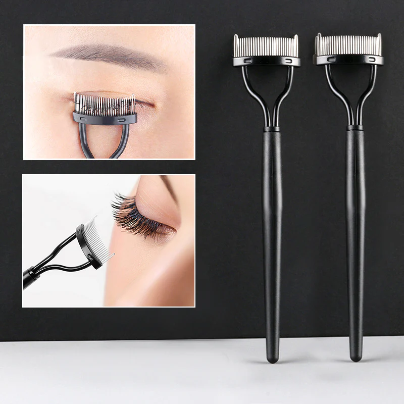 Portable Semi-Curved Steel Pin Eyelash Comb - Image 4