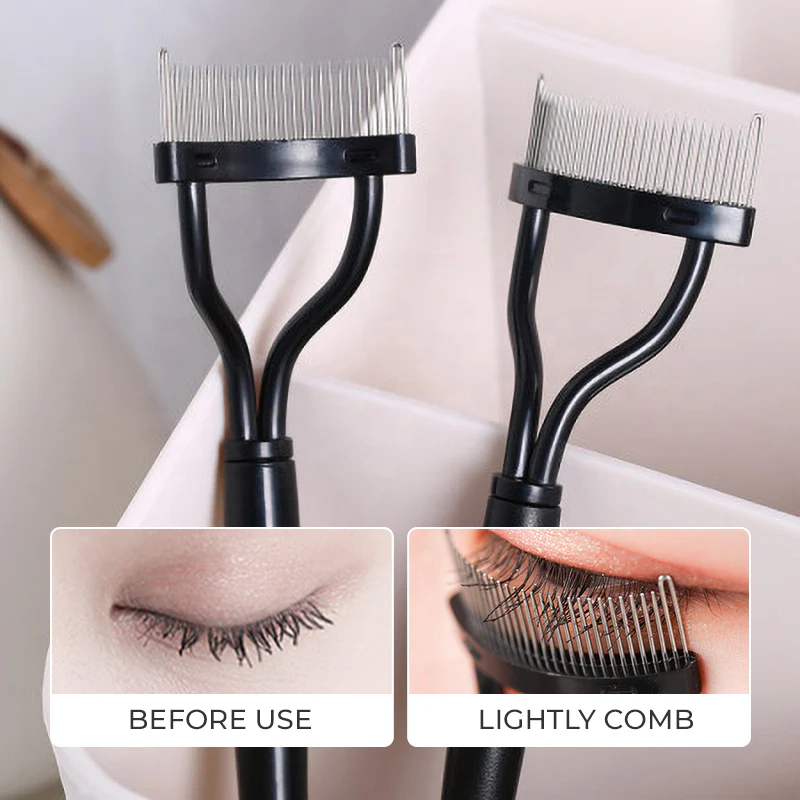 Portable Semi-Curved Steel Pin Eyelash Comb - Image 5