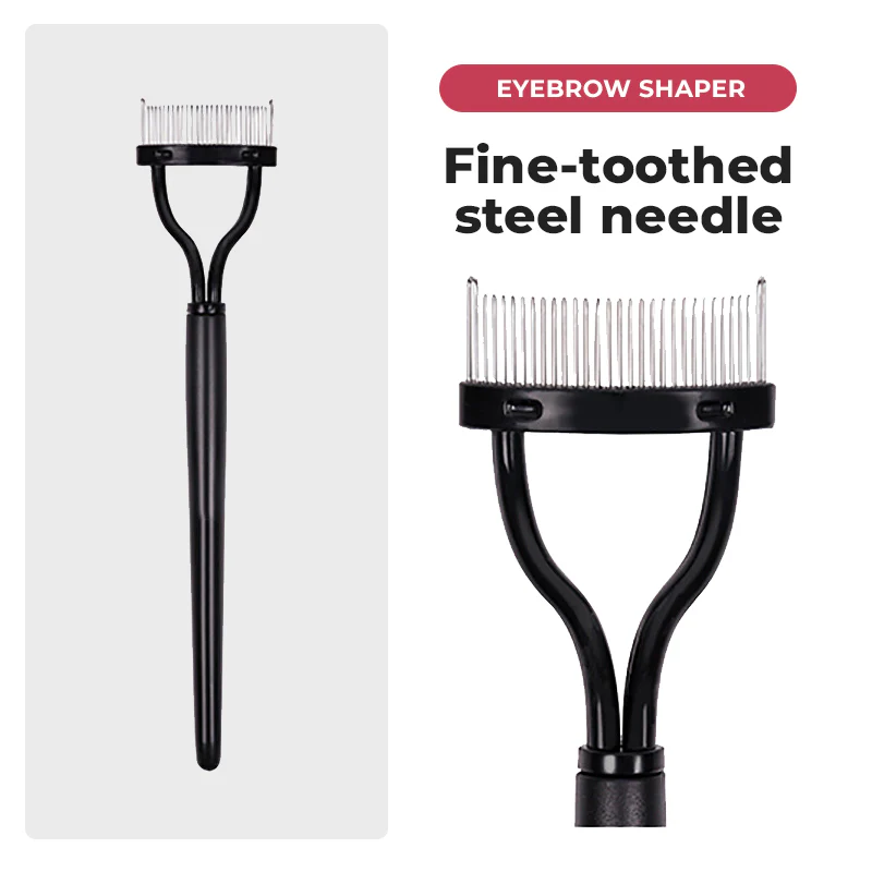 Portable Semi-Curved Steel Pin Eyelash Comb - Image 6