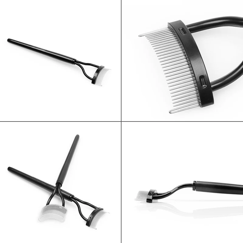 Portable Semi-Curved Steel Pin Eyelash Comb - Image 7