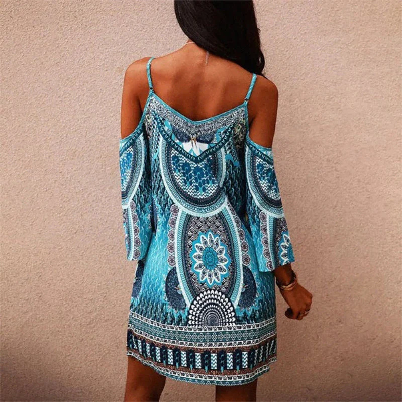 Printed Crew Neck Slip Dress - Image 5
