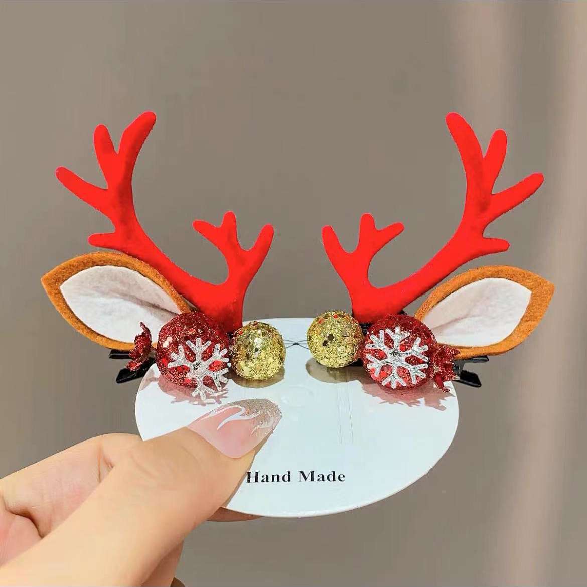 Reindeer Antlers Xmas Hair Clip - Image 4