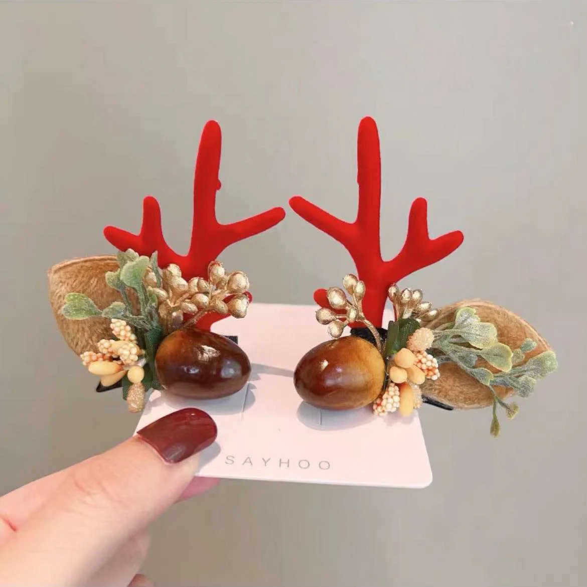 Reindeer Antlers Xmas Hair Clip - Image 6