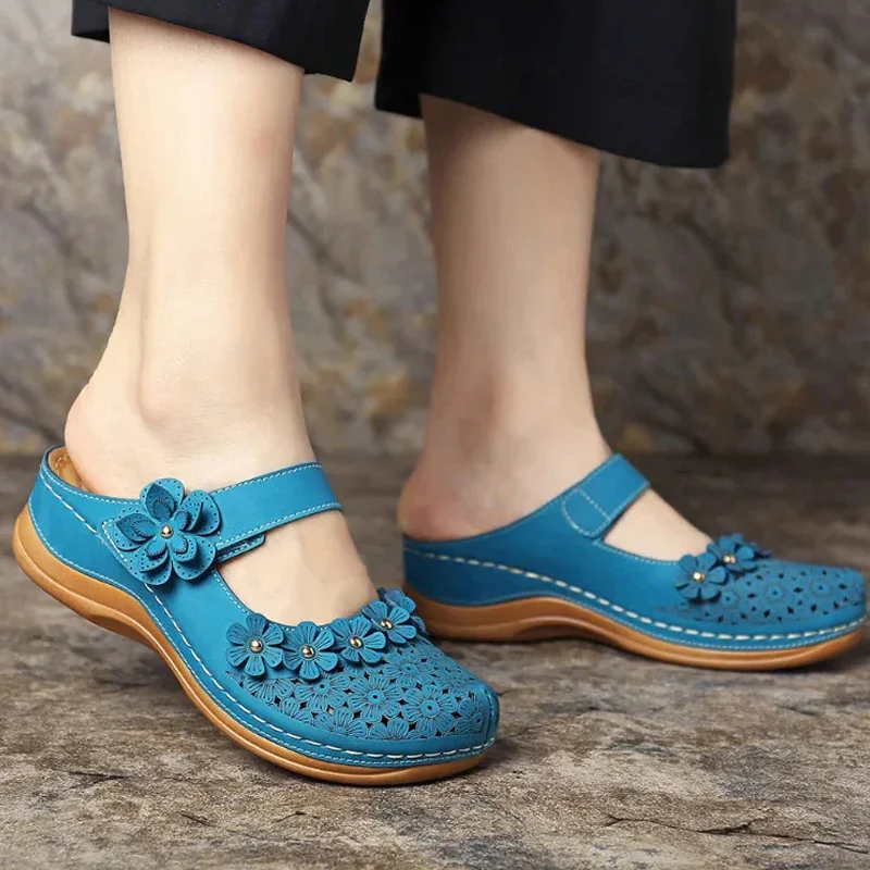 Retro Chic Hole Sandals - Image 6