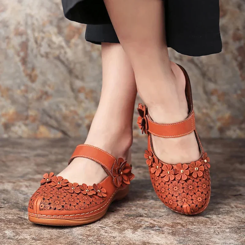 Retro Chic Hole Sandals - Image 7
