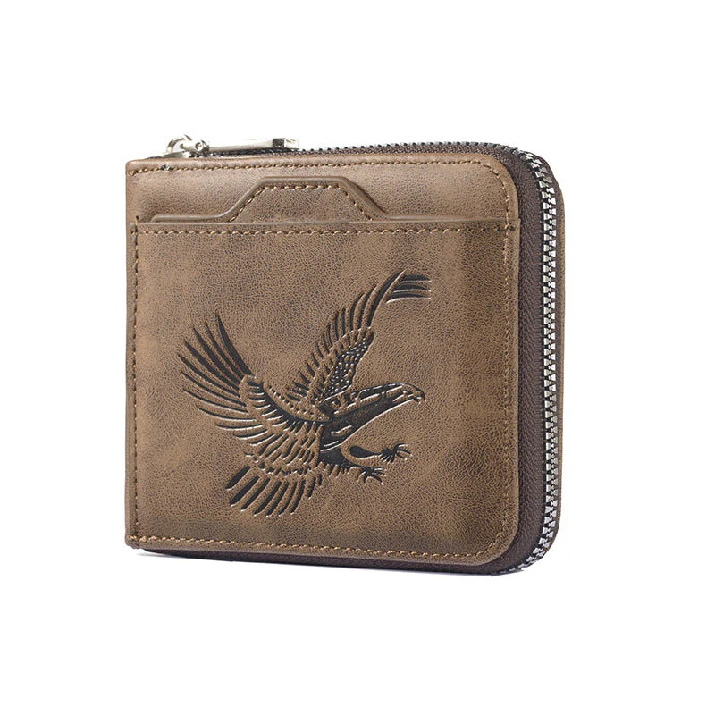 Retro Eagle Embossed Horizontal Men's Wallet - Image 12