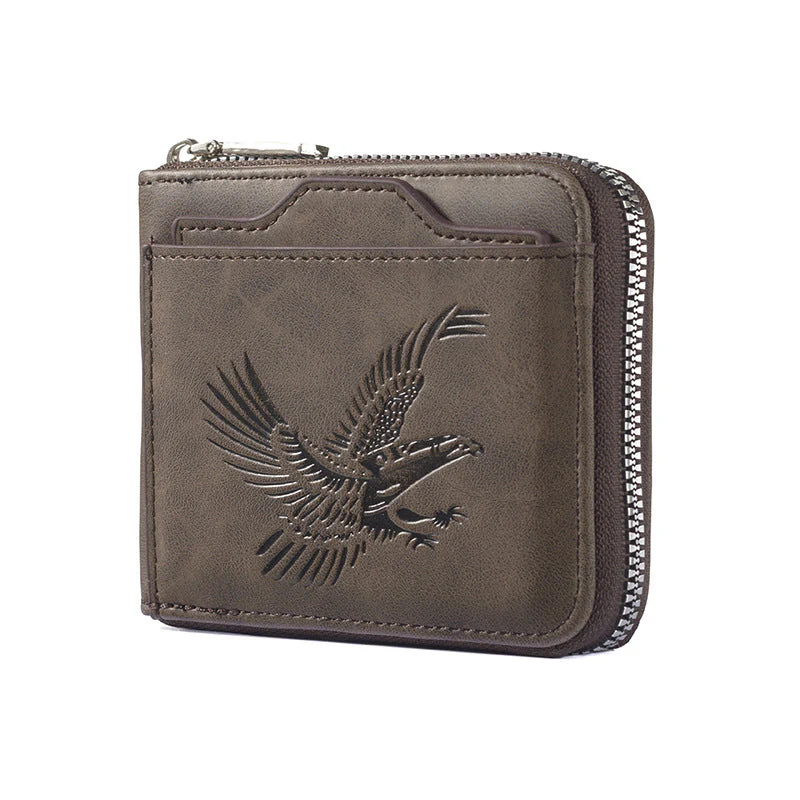 Retro Eagle Embossed Horizontal Men's Wallet - Image 13