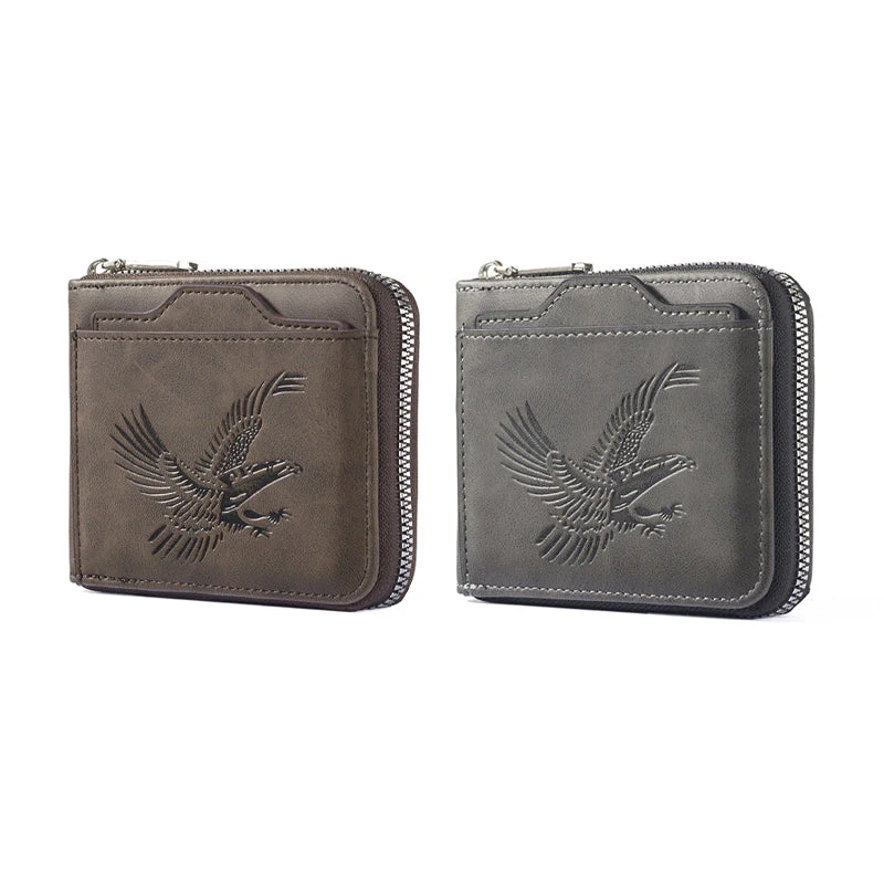 Retro Eagle Embossed Horizontal Men's Wallet - Image 15