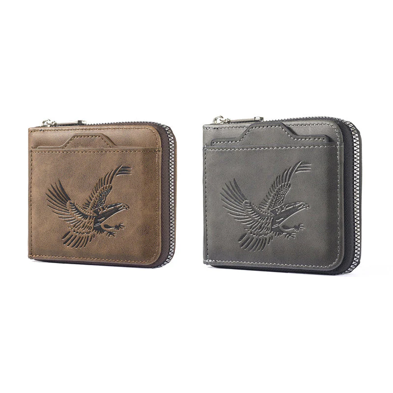 Retro Eagle Embossed Horizontal Men's Wallet - Image 16