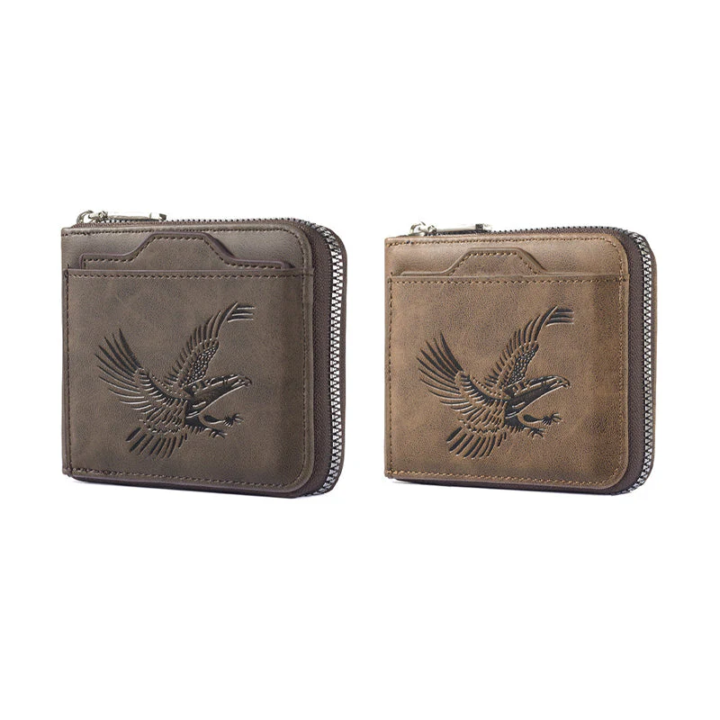 Retro Eagle Embossed Horizontal Men's Wallet - Image 17