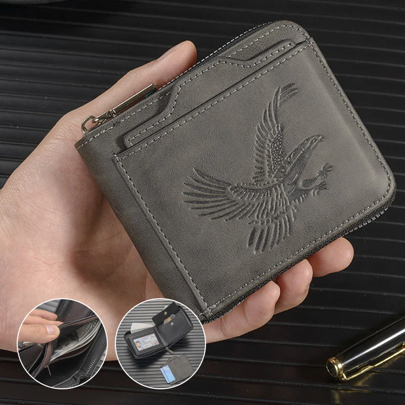 Retro Eagle Embossed Horizontal Men's Wallet - Image 2