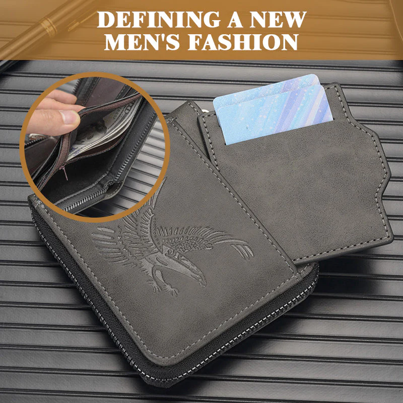 Retro Eagle Embossed Horizontal Men's Wallet - Image 4