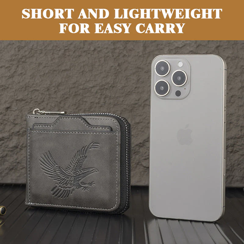 Retro Eagle Embossed Horizontal Men's Wallet - Image 7