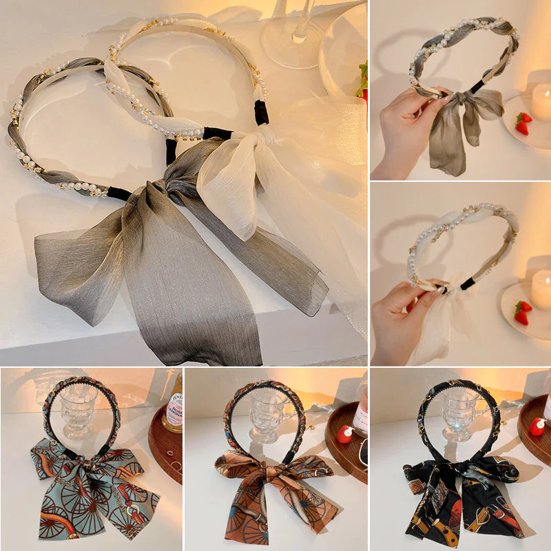 Retro Long Ribbon Headband - Image 7