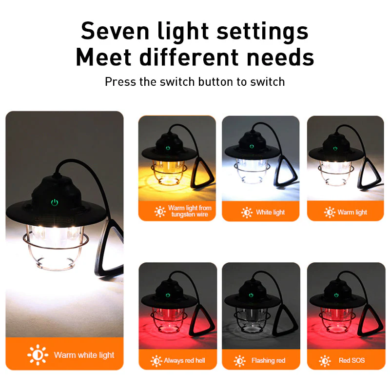 Retro Waterproof LED Camping Light - Image 3