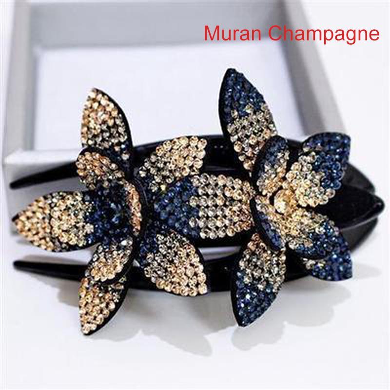Rhinestone Double Flower Hair Clip - Image 12