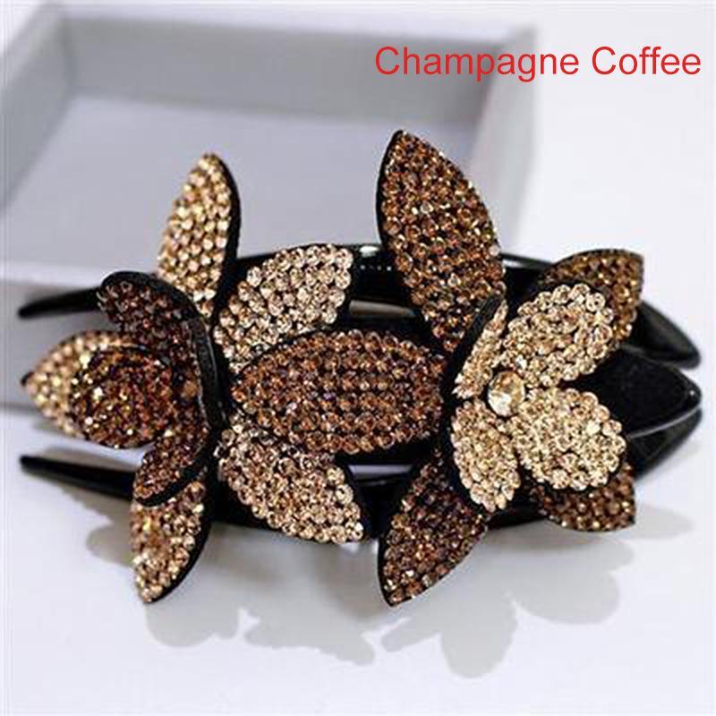 Rhinestone Double Flower Hair Clip - Image 14