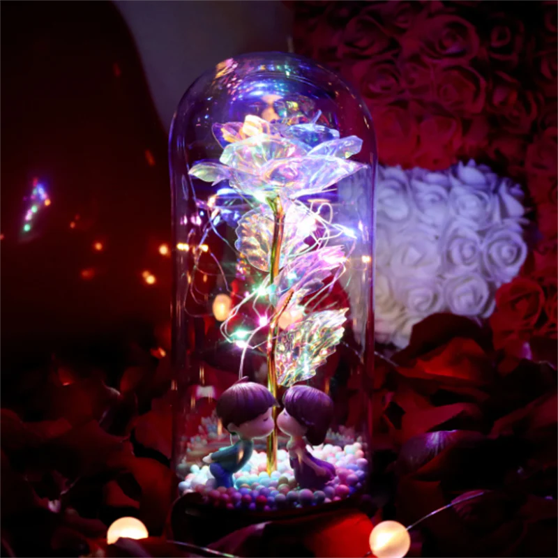 Romantic Enchanted Sparkling Rose Ornaments - Image 3