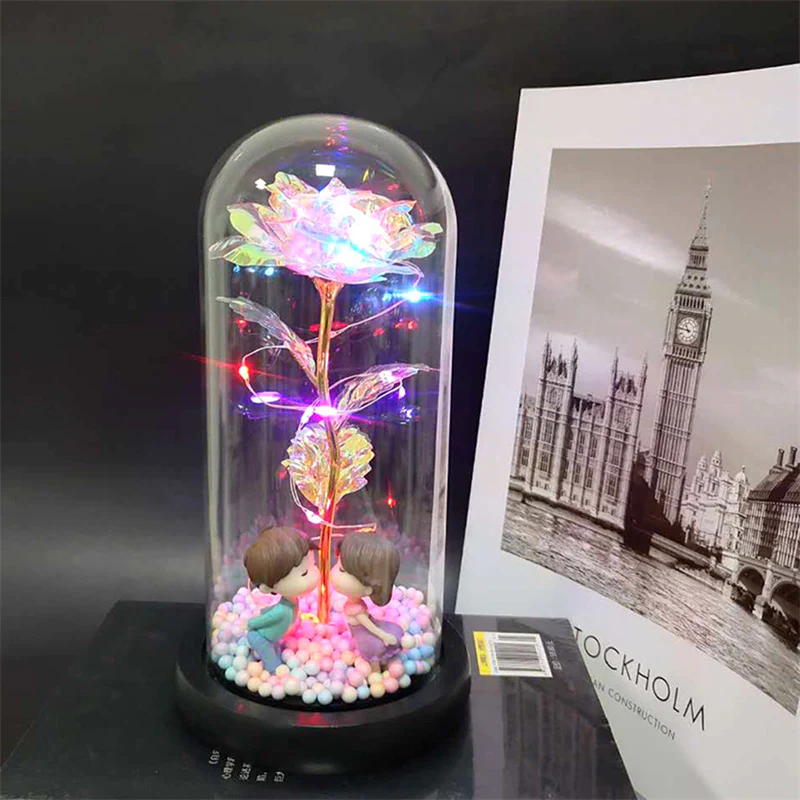 Romantic Enchanted Sparkling Rose Ornaments - Image 5