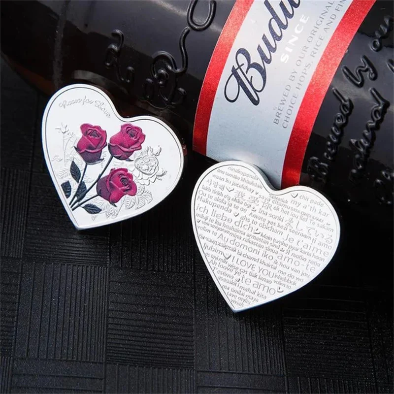 Rose Heart-Shaped Commemorative Coin - Image 2