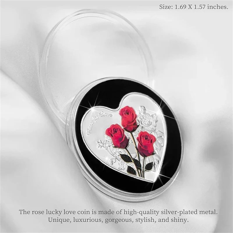 Rose Heart-Shaped Commemorative Coin - Image 3