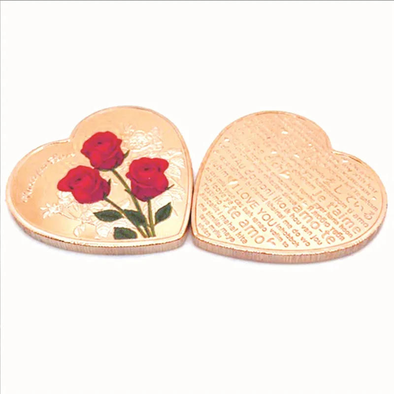 Rose Heart-Shaped Commemorative Coin - Image 4