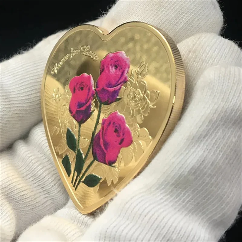 Rose Heart-Shaped Commemorative Coin - Image 5
