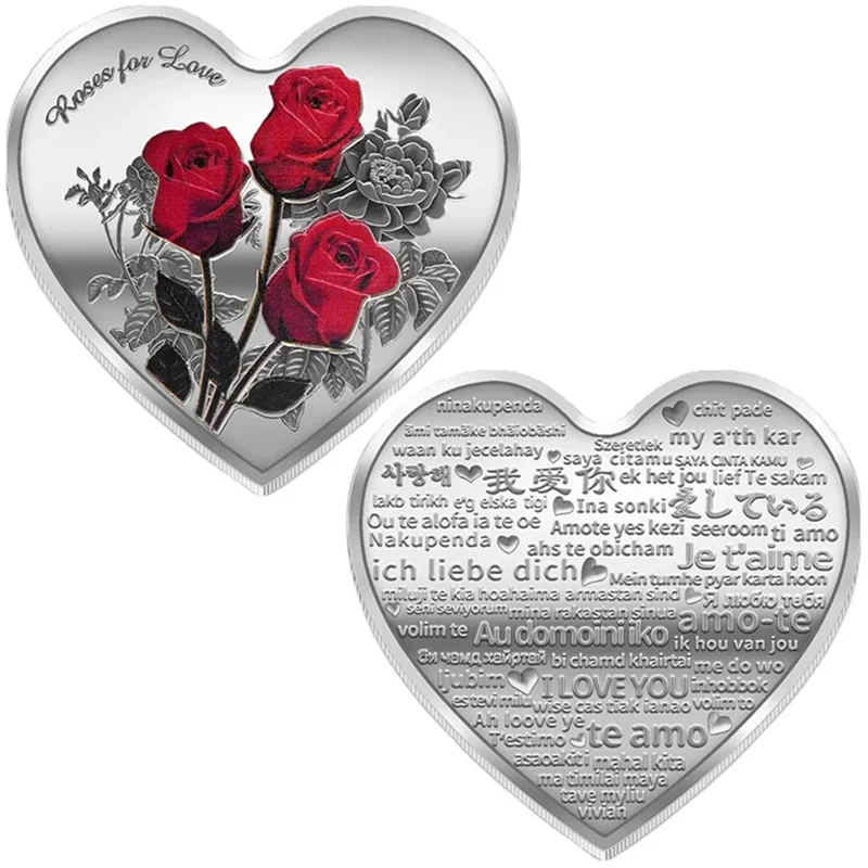 Rose Heart-Shaped Commemorative Coin - Image 8