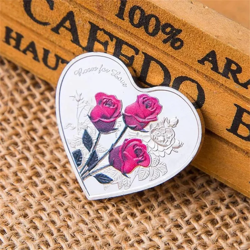 Rose Heart-Shaped Commemorative Coin - Image 9