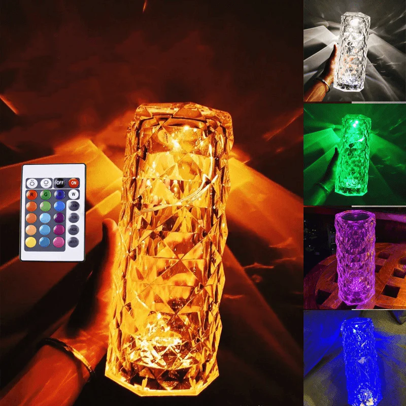 Rose Rays Crystal Diamond Table Lamp - Image 4