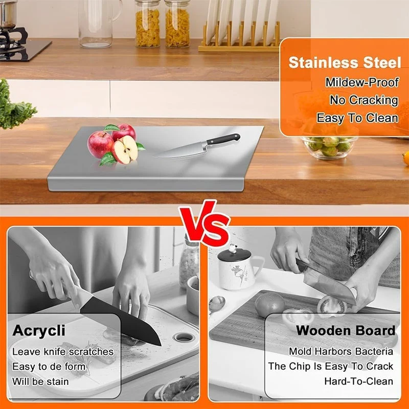 Sakerplus® Stainless Steel Kitchen Cutting Board - Image 5